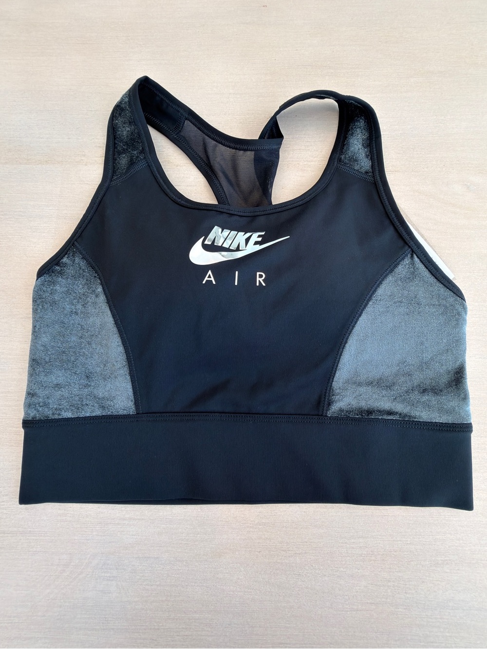 Brand New Nike Black and Gray Air Racerback Sports Crop - Size Large